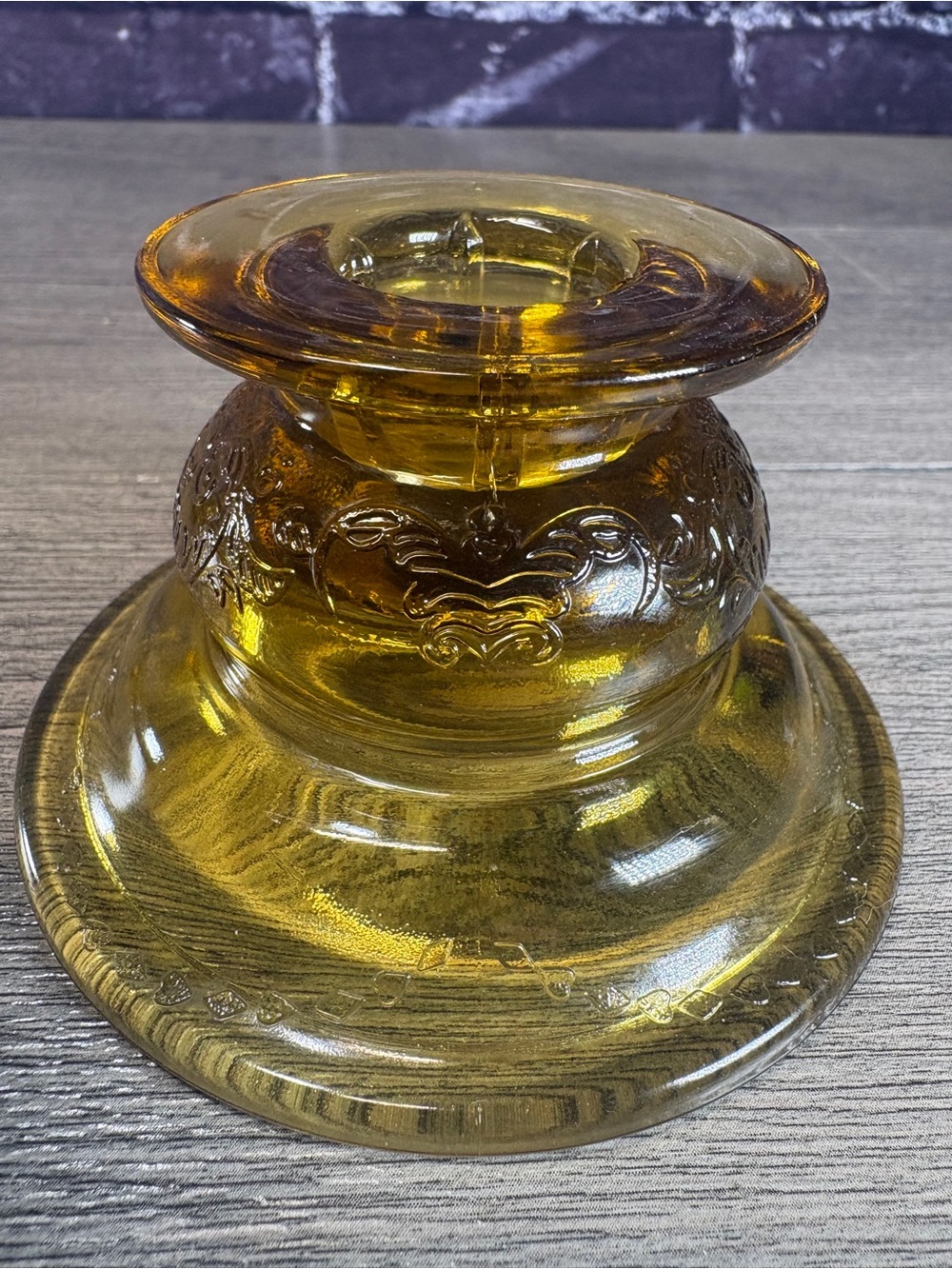 Vintage Amber Glass Madrid Candle Holders - Picture 3 of 7
